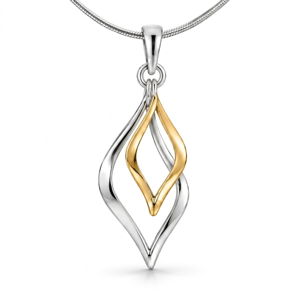 Modern Elegance 2 tone Silver Pendant P16965 - view 2