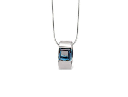 Green Quartz and London Blue Topaz pendant in sterling silver, style P3803