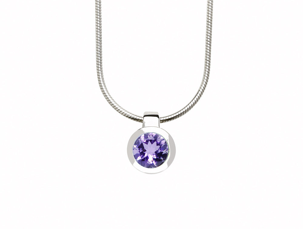 Amethyst and Blue Topaz pendant in sterling silver, style P3992 - view 2