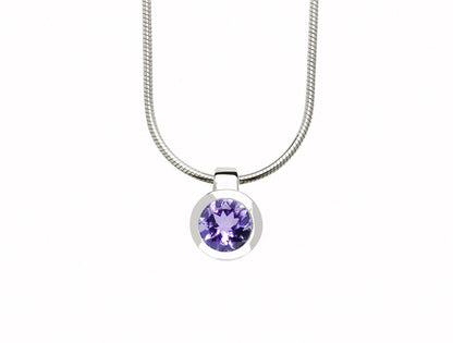 Amethyst and Blue Topaz pendant in sterling silver, style P3992 - view 2