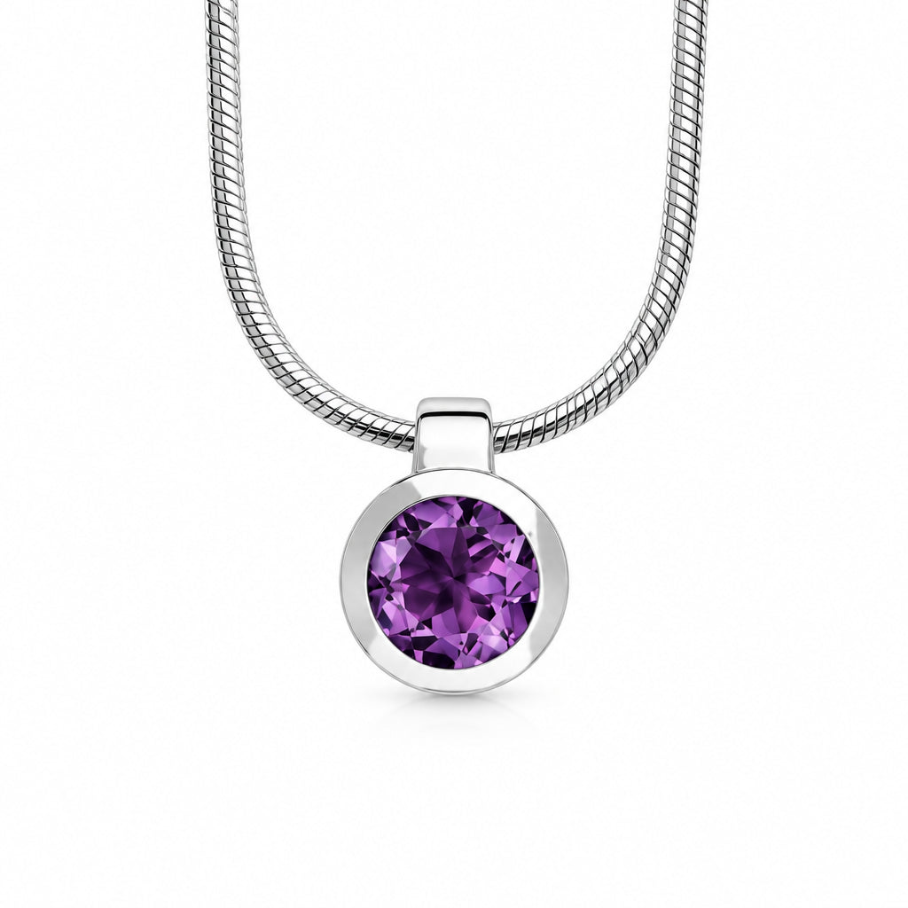 Amethyst and Blue Topaz pendant in sterling silver, style P3992 - view 7