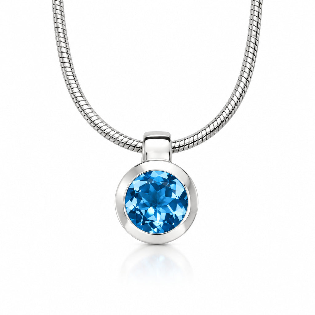 Amethyst and Blue Topaz pendant in sterling silver, style P3992 - view 3