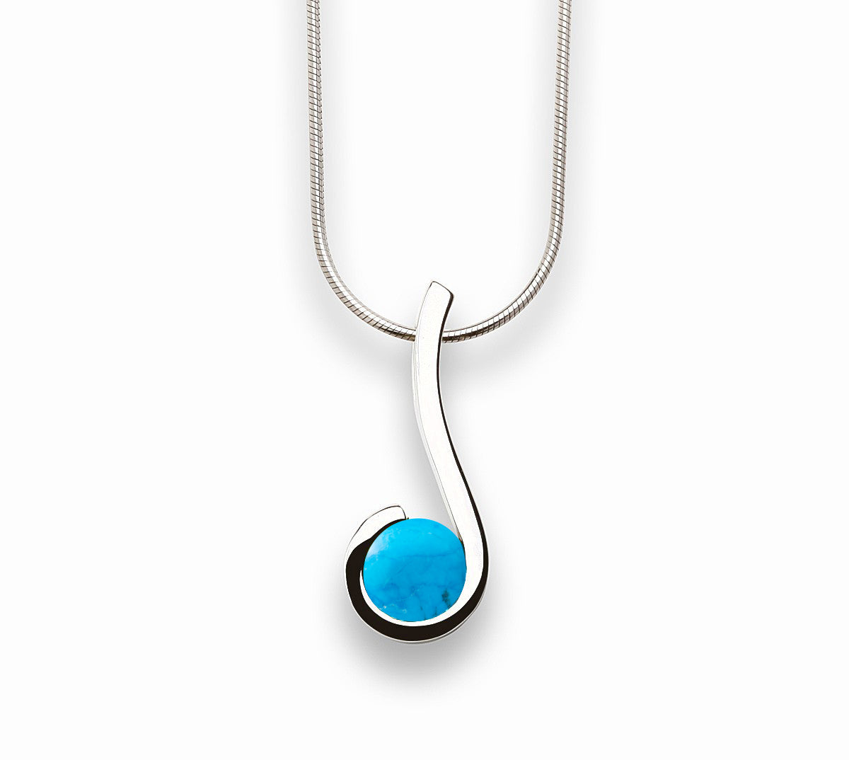 Musical Note Gemstone Pendant P4242 - P4242 Turquoise - Pendant