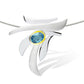 Blue Topaz and Garnet pendant in sterling silver, style P6138 - view 2