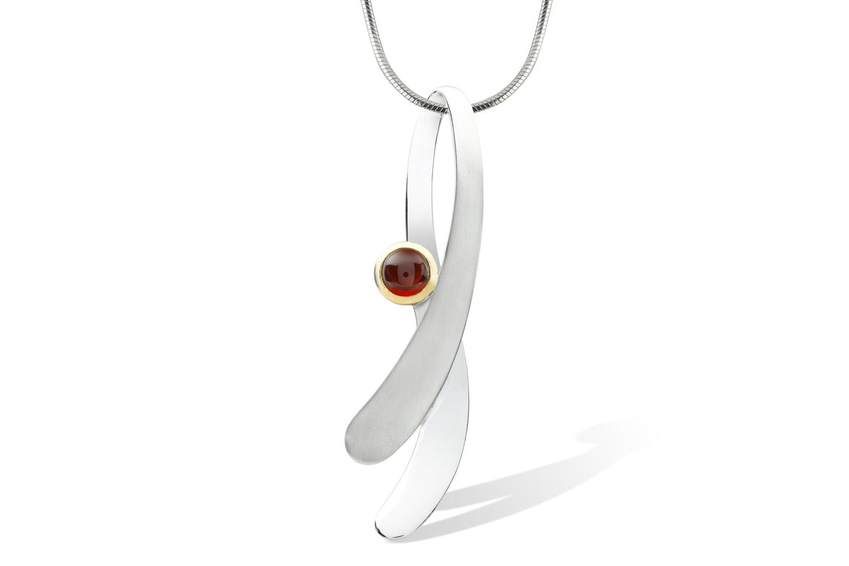 Garnet and Blue Topaz pendant in sterling silver, style P6471