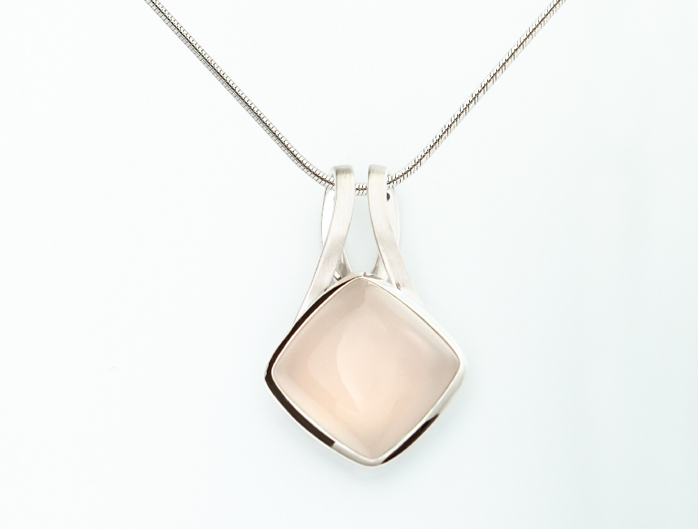 Lapis Lazuli and Rose Quartz pendant in sterling silver, style P6474