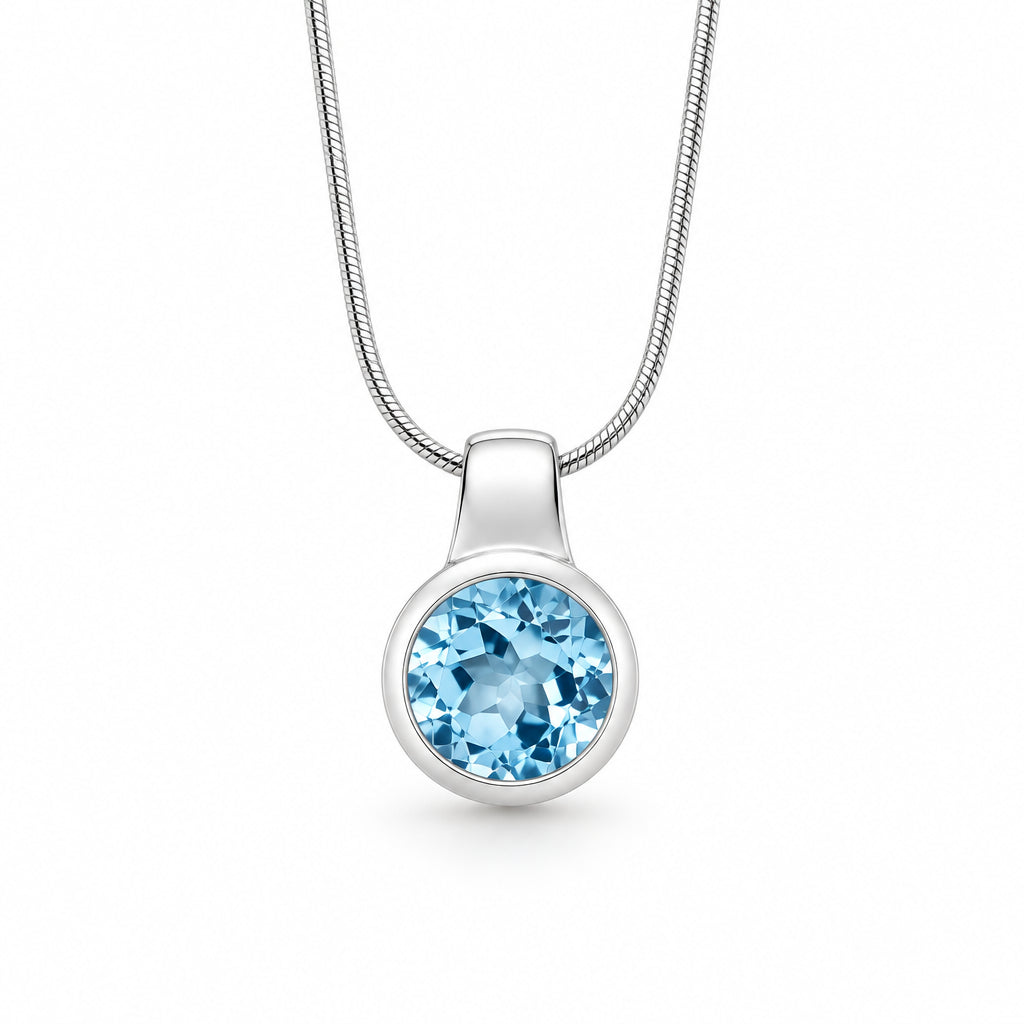 Amethyst and Blue Topaz pendant in sterling silver, style P6972 - view 2