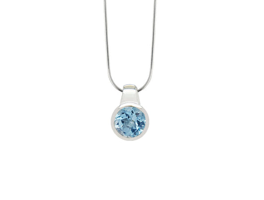 Brilliant Faceted Gemstone Pendant P6972 - P6972 White Topaz - Pendant