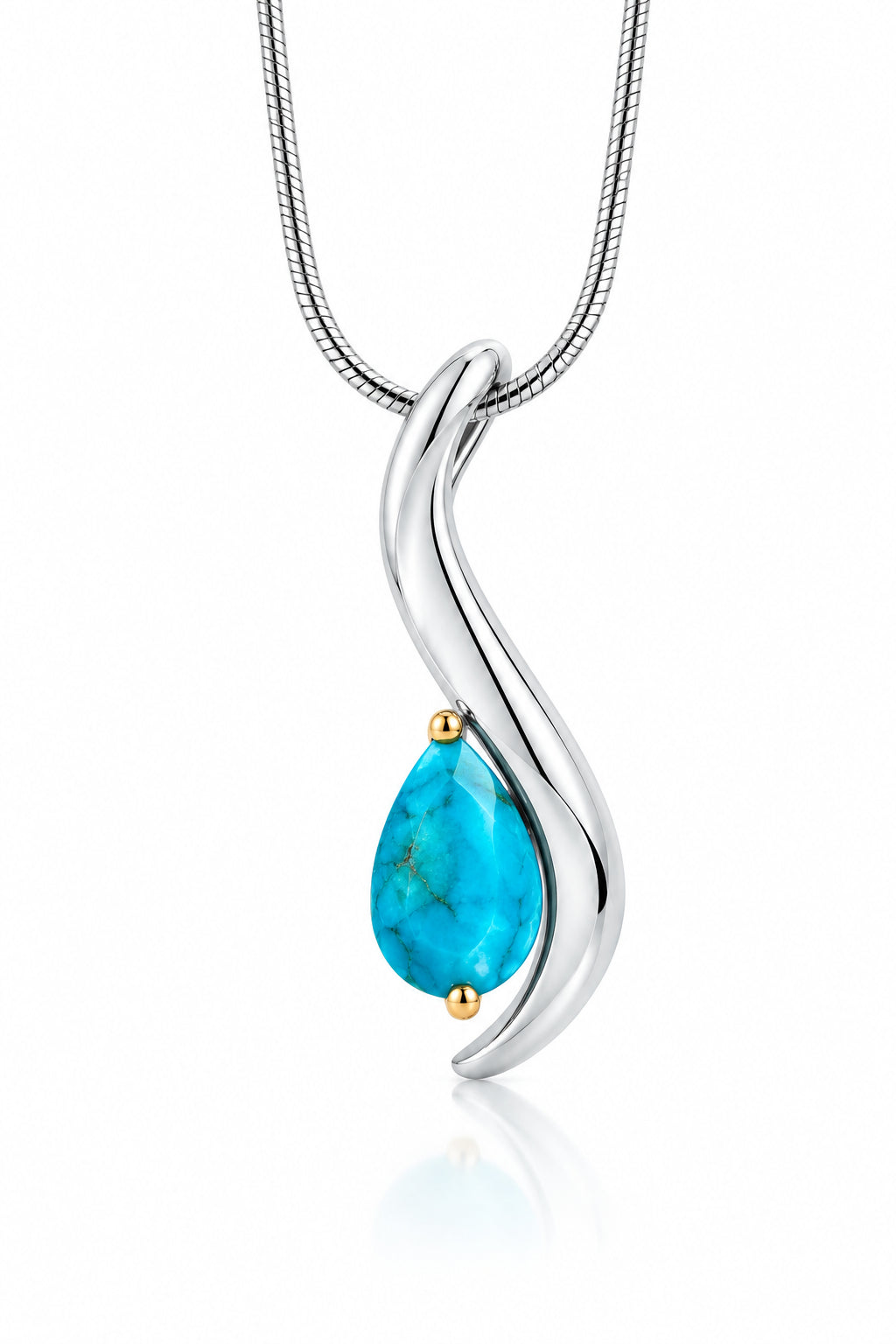 London Blue Topaz and Blue Topaz pendant in sterling silver, style P7310 - view 2