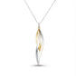 Two Tone Silver and Gold Pendant in 925 Sterling Silver | P7335