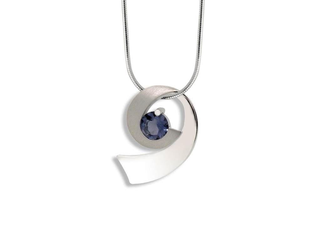 Amethyst and Blue Topaz pendant in sterling silver, style P7373 - view 4