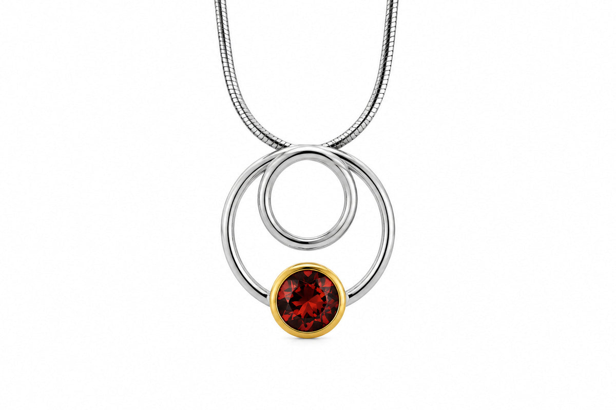 Citrine and London Blue Topaz pendant in sterling silver - view 4