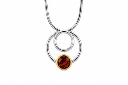 Citrine and London Blue Topaz pendant in sterling silver - view 4