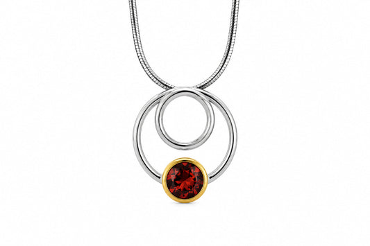 Citrine and London Blue Topaz pendant in sterling silver - view 4