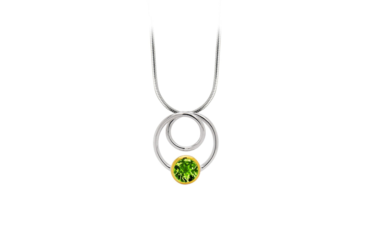 Citrine and London Blue Topaz pendant in sterling silver - view 6