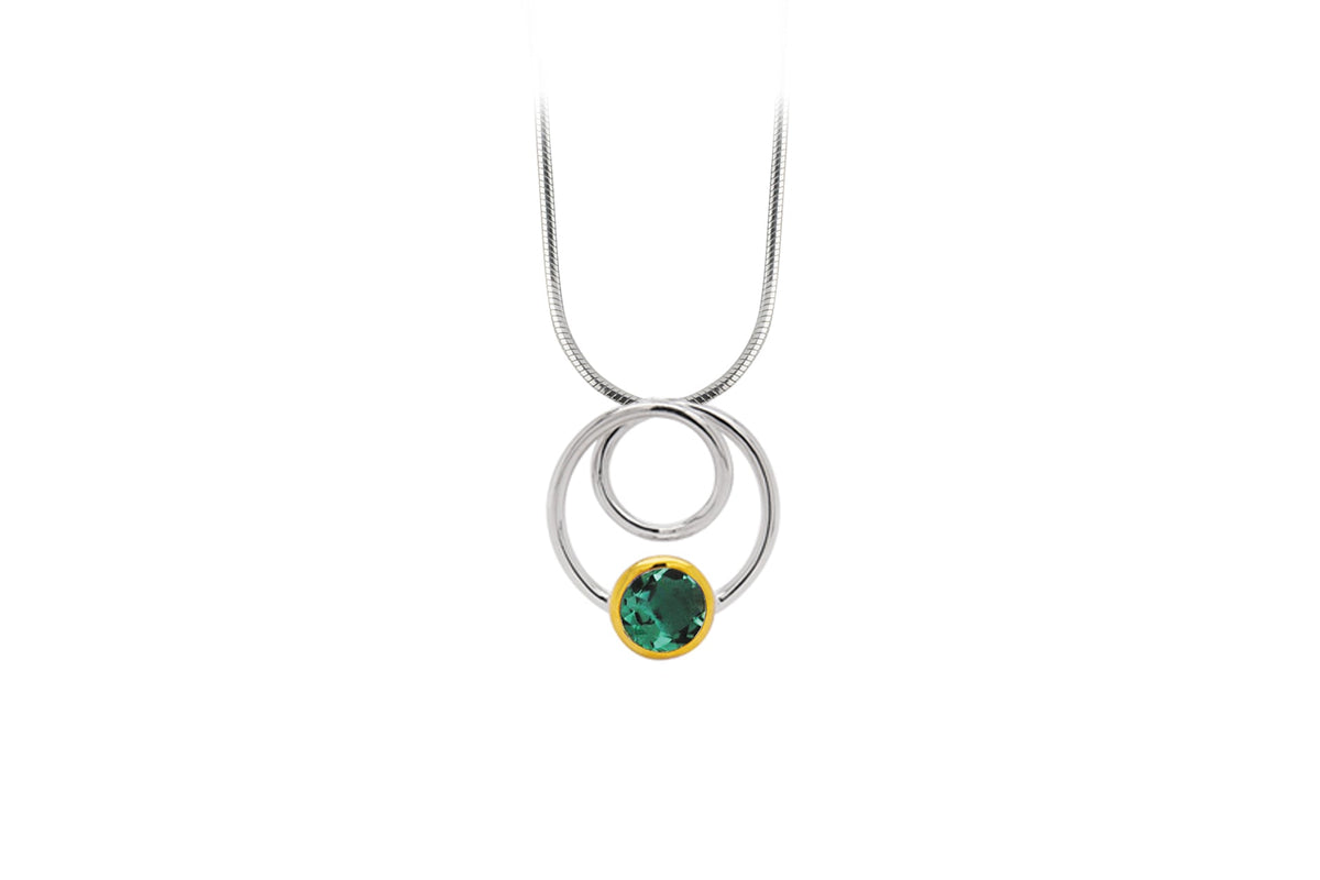 Citrine and London Blue Topaz pendant in sterling silver - view 5