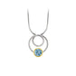 Citrine and London Blue Topaz pendant in sterling silver - view 7