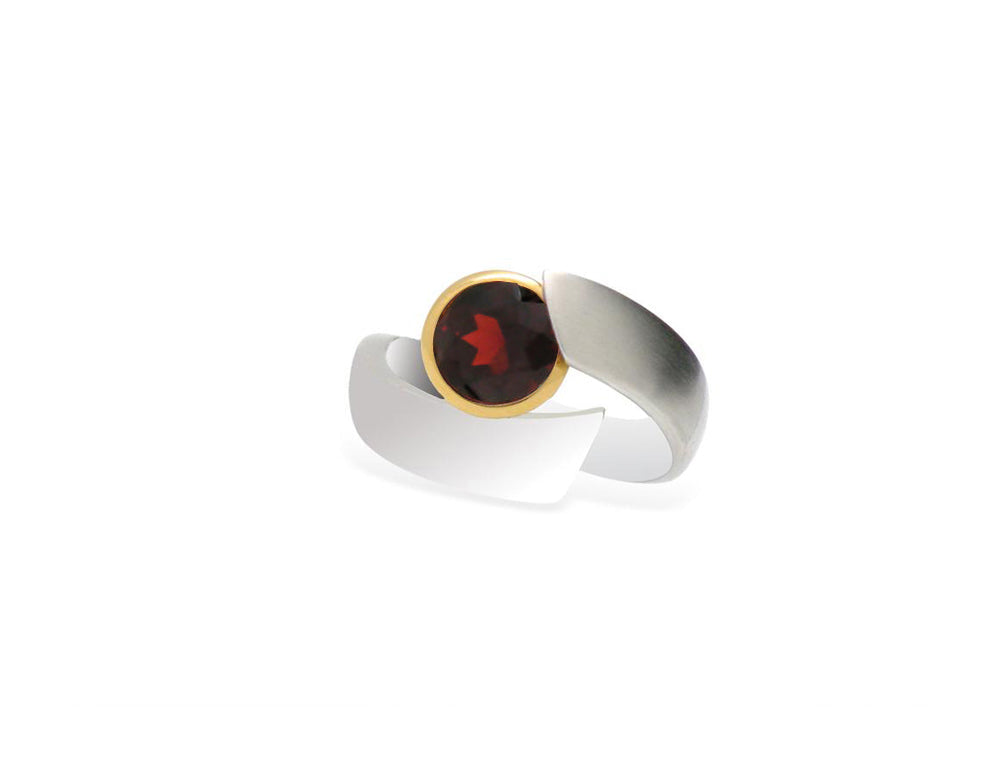 Amethyst and Blue Topaz ring in sterling silver, style R6980 - view 8