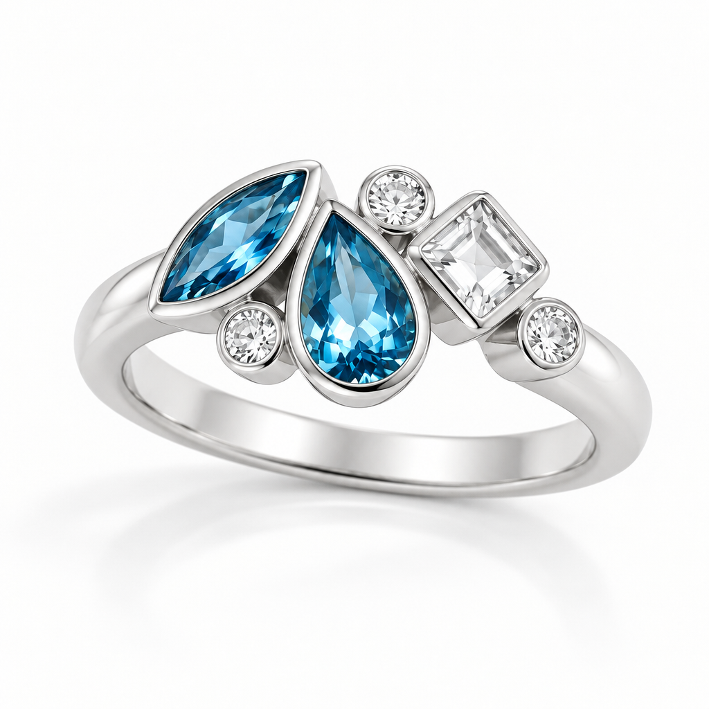 Multi Gemstone Ring in 925 Sterling Silver | R3910 - view 4