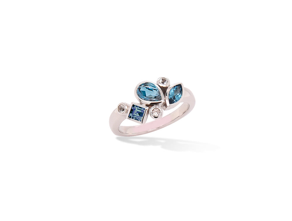 Multi Gemstone Ring in 925 Sterling Silver | R3910 - view 3