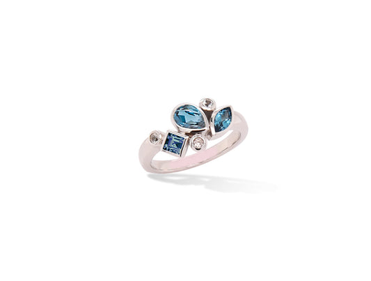 Multi Gemstone Ring in 925 Sterling Silver | R3910 - view 3