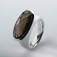 Black Onyx and Smokey Quartz ring in sterling silver, style R4732 - view 2