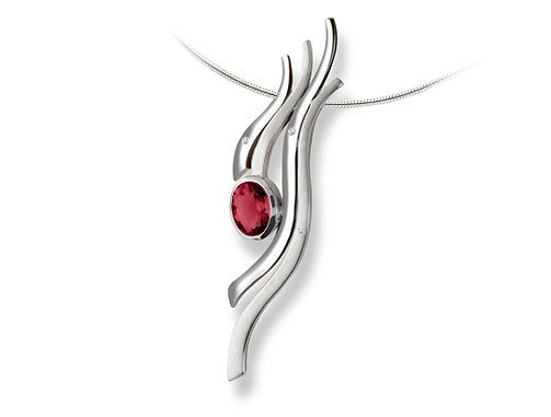 Amethyst and Blue Topaz pendant in sterling silver, style P6115 - view 3