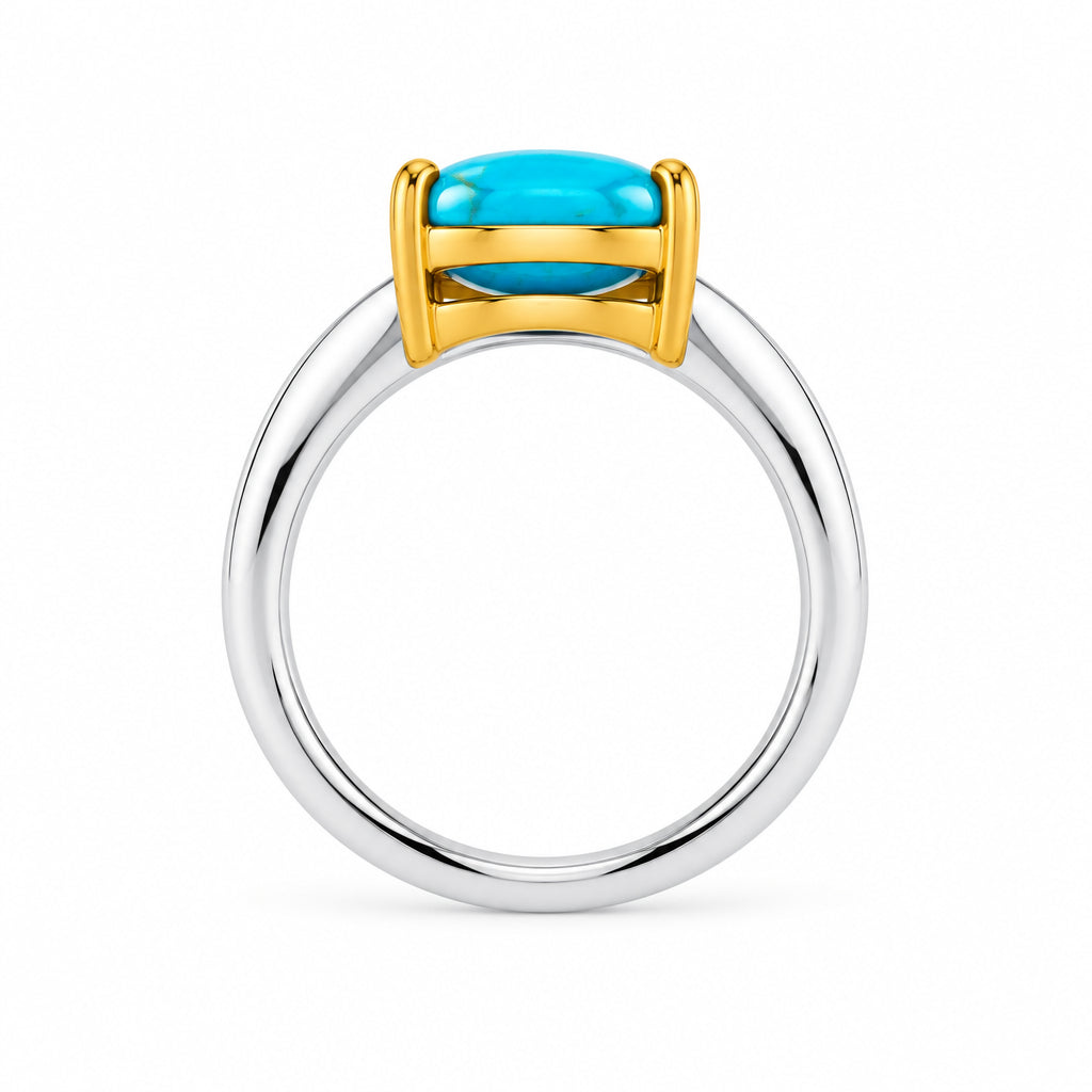 Amethyst and Blue Topaz ring in sterling silver, style R6976 - view 11