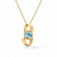 Amethyst and Blue Topaz pendant in sterling silver, style P7314 - view 2