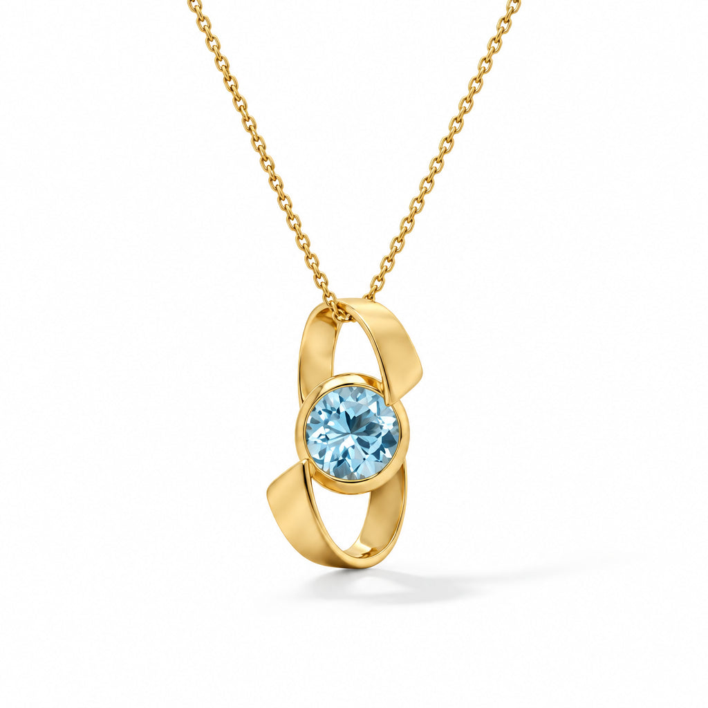 Amethyst and Blue Topaz pendant in sterling silver, style P7314 - view 2