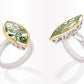 Green Amethyst and Amethyst ring in sterling silver, style R5950 - view 3