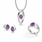 Amethyst and Blue Topaz jewelry set in sterling silver - view 3