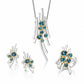 Garnet and London Blue Topaz jewelry set in sterling silver, style N101 - view 3