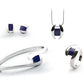 Blue Topaz and Garnet jewelry set in sterling silver - view 3