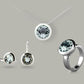 Blue Topaz and Green Quartz jewelry set in sterling silver - view 3
