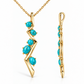 Abstract Turquoise Pendant | P3999 - view 2