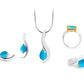 Garnet and London Blue Topaz jewelry set in sterling silver, style SET255 - view 6