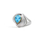 Citrine and Green Amethyst ring in sterling silver, style R6127 - view 4