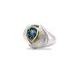 Citrine and Green Amethyst ring in sterling silver, style R6127 - view 3