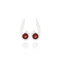Garnet and London Blue Topaz earrings in sterling silver, style E9326 - view 3
