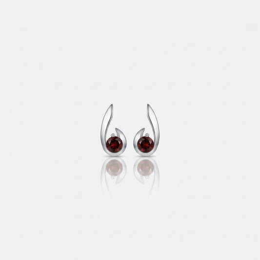 Garnet and London Blue Topaz earrings in sterling silver by Joryel Vera, style E9326 - view 3