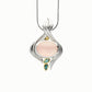 Green Quartz and Rose Quartz pendant in sterling silver, style P2745