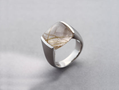 Labradorite and Lapis Lazuli ring in sterling silver, style R6100 - view 3