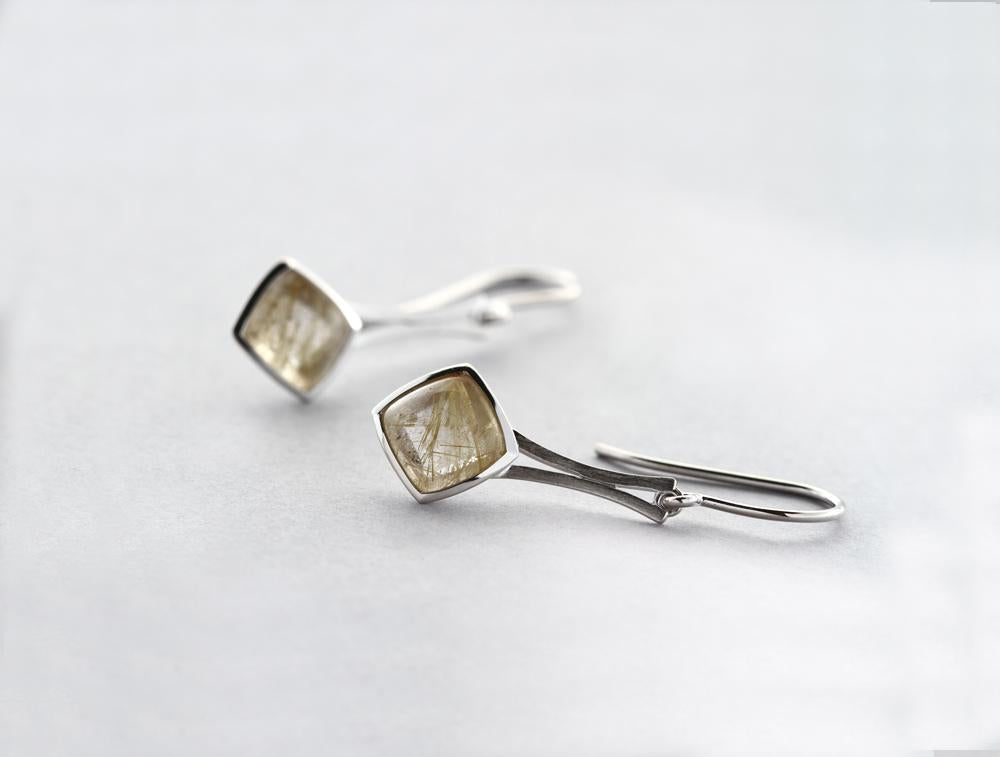 Labradorite and Lapis Lazuli earrings in sterling silver, style E7796 - view 4
