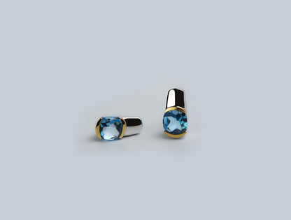 Amethyst and Blue Topaz earrings in sterling silver, style E7776