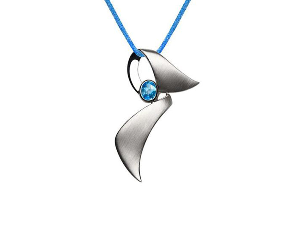 Amethyst and Blue Topaz pendant in sterling silver, style P5227 - view 2