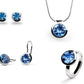 Blue Topaz and Green Quartz jewelry set in sterling silver