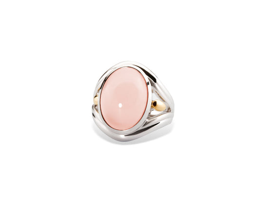 Rose Quartz ring in sterling silver, style R6106