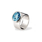 Blue Topaz and Garnet ring in sterling silver, style R3883 - view 2