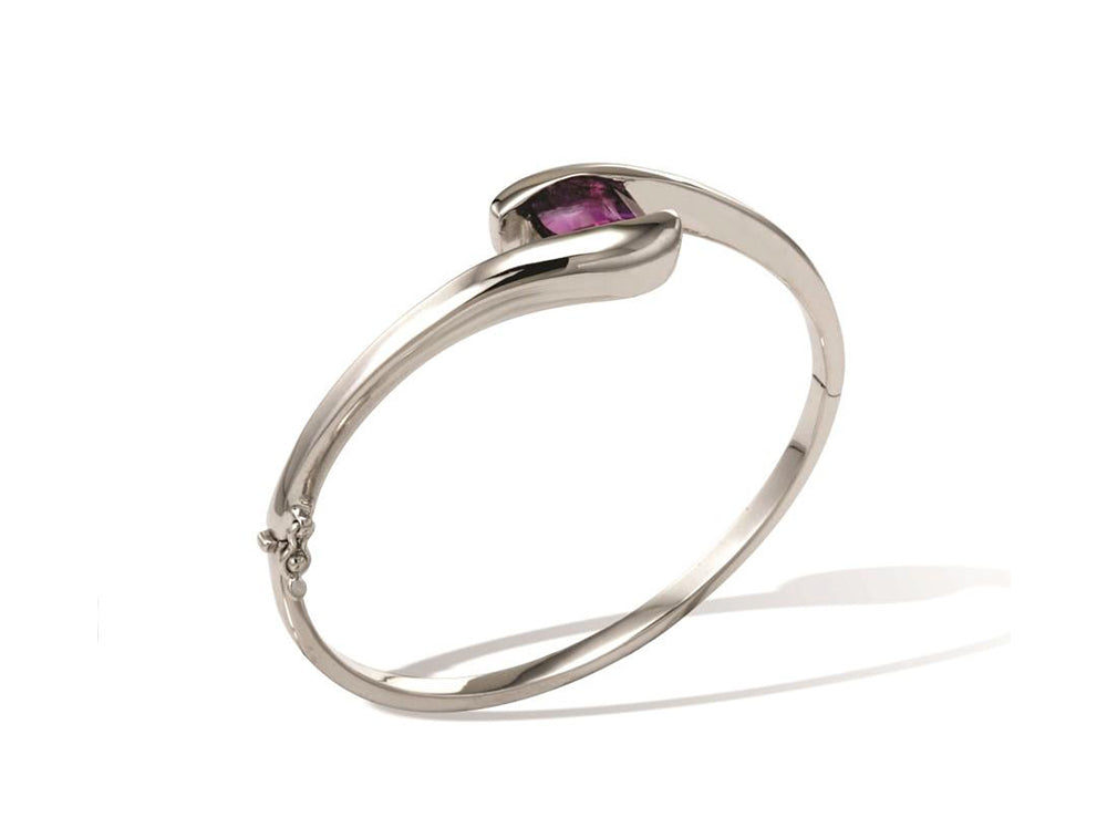 Amethyst and Blue Topaz bracelet in sterling silver, style B1740 - view 4